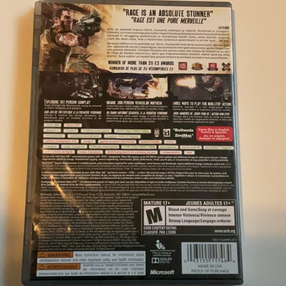 XBOX 360 Bethesda Rage - Picture 3 of 6